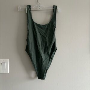 Aerie olive green contour one piece bathing suit